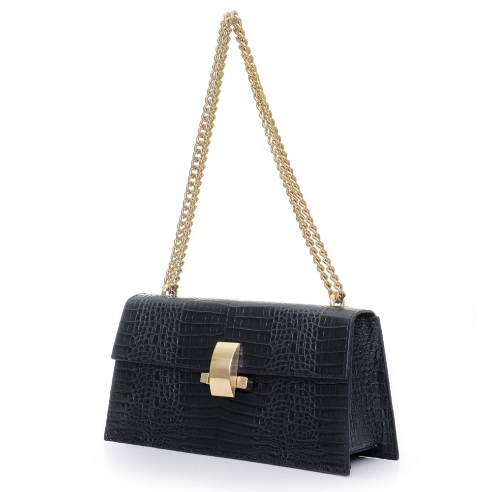 bolsa m|s pequena tiracolo croco taupe preto 542-2